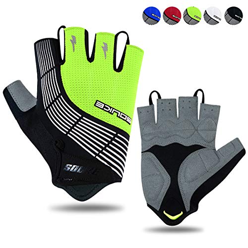 Souke Sports Guantes De Ciclismo Acolchados Antideslizantes Medio Dedo Acolchado Transpirable Guantes MTB Mujer/Hombres Unisexo