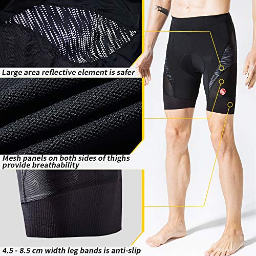 Souke Sports Pantalones Ciclismo Hombre 4D Acolchados, Culotte Ciclismo Hombre, Pantalones Bicicleta Hombre Acolchados, Transpirable y de Secado rápido Antideslizante