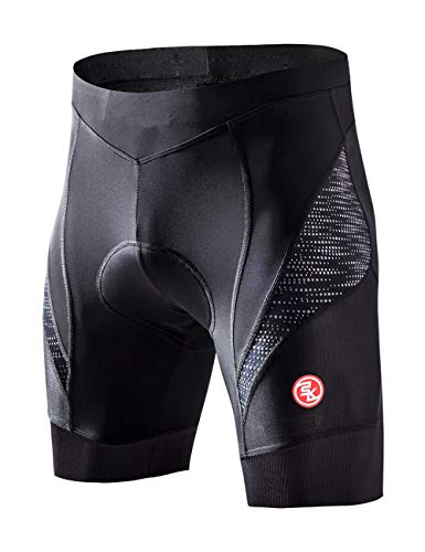 Souke Sports Pantalones Ciclismo Hombre 4D Acolchados, Culotte Ciclismo Hombre, Pantalones Bicicleta Hombre Acolchados, Transpirable y de Secado rápido Antideslizante