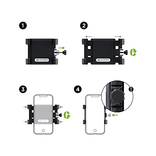 SP Connect Soporte de teléfono móvil para bicicleta | Soporte universal para manillar de bicicleta | Soporte de teléfono móvil para todos los teléfonos inteligentes como iPhone Samsung | Soporte