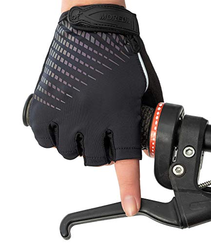 SPARKFIT Guantes de Ciclismo Cortos para Bicicletas de Carretera y Montaña, Multicolor Guantes para Bicis MTB con Palma Antideslizante Amortiguadora, Ajustada Lycra Ligera Que Absorbe la Humedad