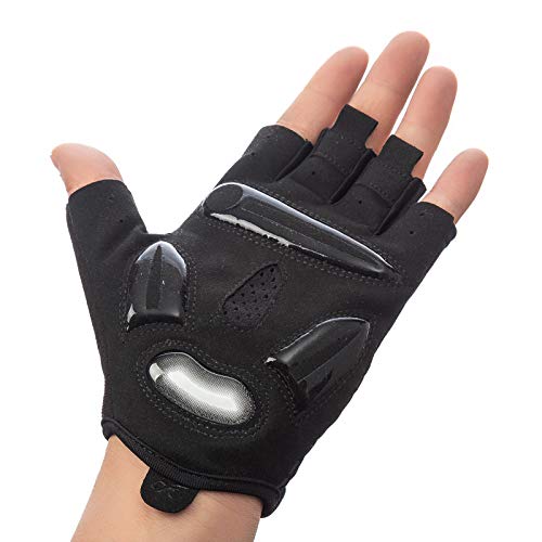 SPARKFIT Guantes de Ciclismo Cortos para Bicicletas de Carretera y Montaña, Multicolor Guantes para Bicis MTB con Palma Antideslizante Amortiguadora, Ajustada Lycra Ligera Que Absorbe la Humedad