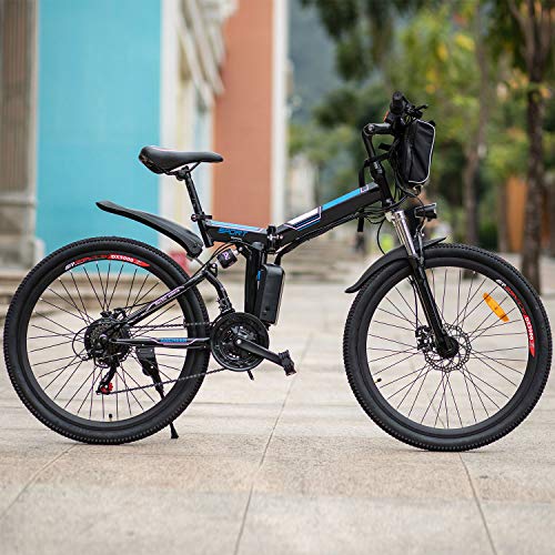 Speedrid Bicicletas eléctricas, Bicicletas Plegables eléctricas de 26 Pulgadas con Ruedas de aleación de magnesio, Bicicletas Electric City para Hombres Adultos Mujeres