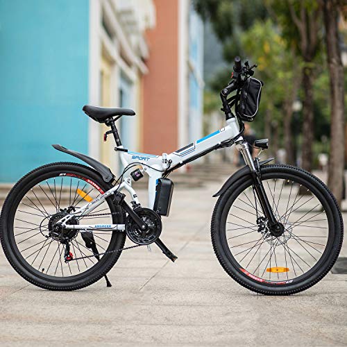 Speedrid Bicicletas eléctricas, Bicicletas Plegables eléctricas de 26 Pulgadas con Ruedas de aleación de magnesio, ebike eléctrica de la Bicicleta de la Ciudad para los Hombres Adultos Las Mujeres