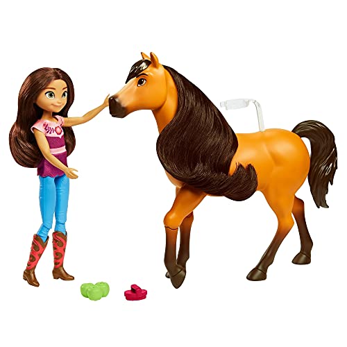 Spirit y Fortu Abrazo Muñeca con caballo de juguete, momento abrazo (Mattel GXF67)