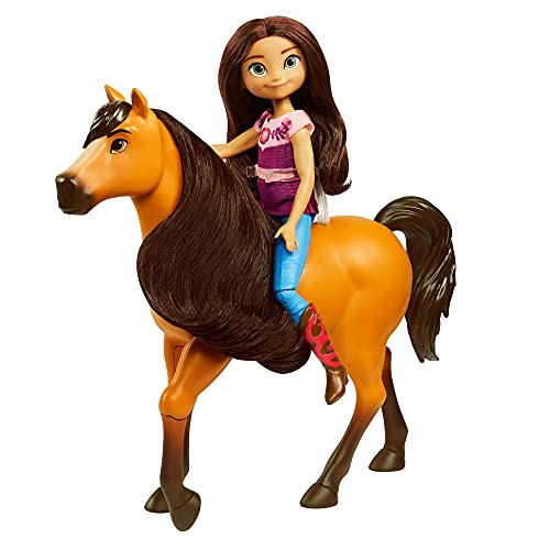 Spirit y Fortu Abrazo Muñeca con caballo de juguete, momento abrazo (Mattel GXF67)