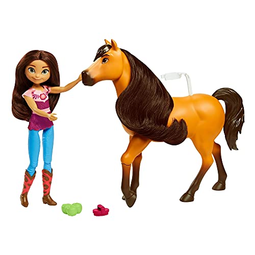 Spirit y Fortu Abrazo Muñeca con caballo de juguete, momento abrazo (Mattel GXF67)