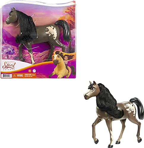 Spirit Yegua Caballo beige de juguete con crin y cabeza articulada (Mattel GXD99)