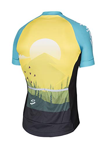 Spiuk Maillot M/C MTB Hombre Amarillo/Azul T. S, Talla S