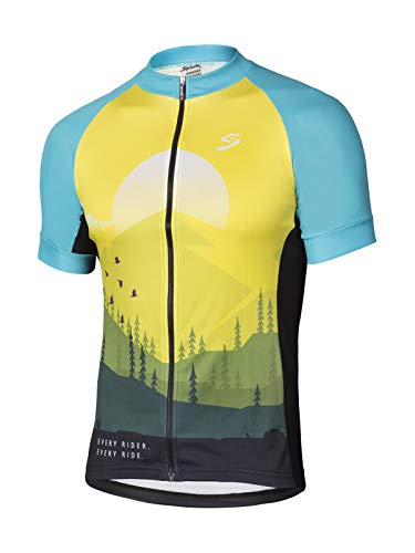 Spiuk Maillot M/C MTB Hombre Amarillo/Azul T. S, Talla S