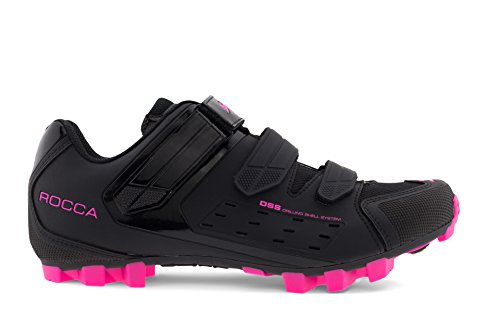 Spiuk Rocca MTB Zapatilla, Unisex Adulto, Negro Mate/Fucsia, 38