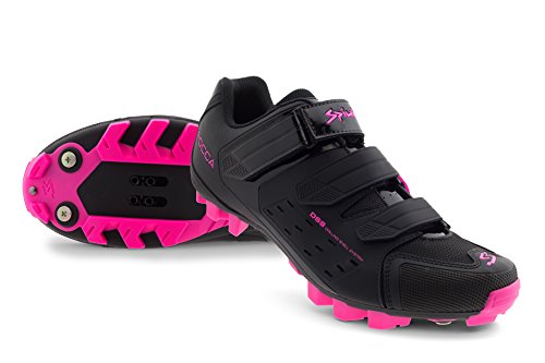 Spiuk Rocca MTB Zapatilla, Unisex Adulto, Negro Mate/Fucsia, 38