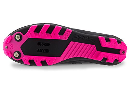 Spiuk Rocca MTB Zapatilla, Unisex Adulto, Negro Mate/Fucsia, 39