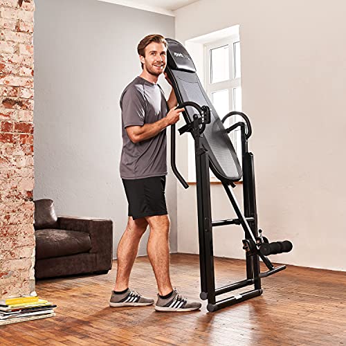 SportPlus banco de inversión plegable, sistema de balance perfecto, entrenador de gravedad, 6 ángulos de inversión, aliviar la columna vertebral, seguridad probada por TÜV hasta 135 kg, SP-INV-010-B