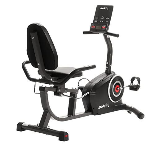 SportPlus Bicicleta Estática, Asiento Reclinable, Ordenador, Diferentes Niveles y Sensores de Pulso, Compatible con Google Street View y KinoMap, SP-RB-9500-iE