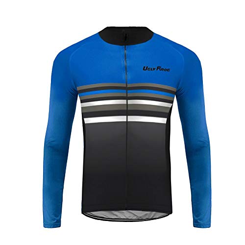 Sports Wear Bike Wear Invierno Fleece Warm Jersey de Ciclismo Extrema Designs, de Manga Larga, Ajuste Slim Fit, Camiseta de MTB