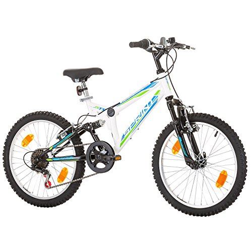 Sprint Bicicleta de montaña juvenil, 20 pulgadas, cuadro de 31 cm, 6 velocidades, color negro, color blanco, tamaño 20 pulgadas (50,8 cm), tamaño de rueda 20.00 inches