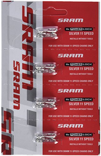 SRAM 00.2518.003.000 Eslabon De Cadena Power Lock 11V Silver (Kit 4 Unidades), Unisex Adulto, Plateado