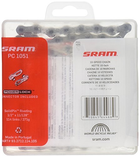 SRAM 93.2712.114.105 Cadena, 1051, eslabones, 10v, Unisex, Multicolor, 10-fach, 114 Glieder