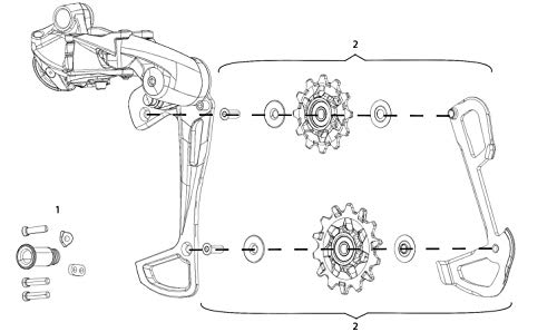 Sram Spare Rear Derailleur Pulley and Inner Cage Gx Eagle X-Sync Servicio y Pieza de Repuesto, Unisex Adulto, Negro, Talla única