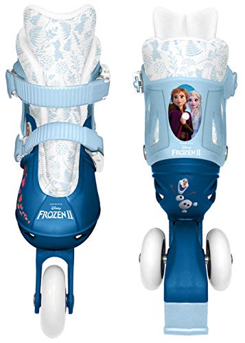 Stamp Frozen II Adjustable Two in One 3 Wheels Skate, Girls, Azul & Blanco, Talla 27-30