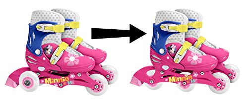 Stamp SAS-Minnie Adjustable Two in One 3 Wheels Skate Size 27-30, Color Pink, (J100930)