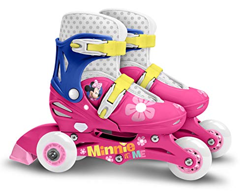 Stamp SAS-Minnie Adjustable Two in One 3 Wheels Skate Size 27-30, Color Pink, (J100930)