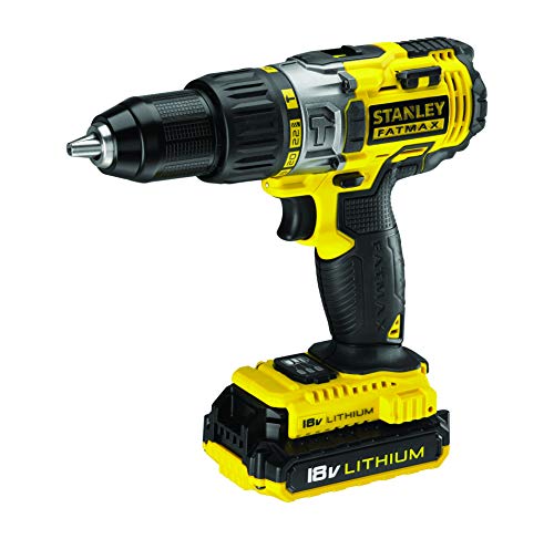 STANLEY FATMAX FMC625D2-QW - Taladro percutor 18V, 27.200 ipm, con 2 baterías de litio 2Ah y maletín