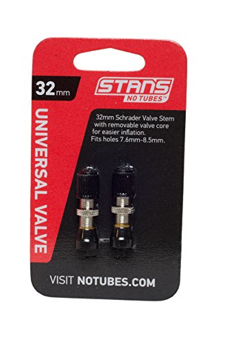 Stan's NoTubes Notubes Universal Ventil 32mm, Schrader für Hugo 52 Felgen bis zu 7, 5-8, 5mm Ventilloch, 1 Paar, As0095 Ruedas, Unisex Adulto, Plata, 32 mm