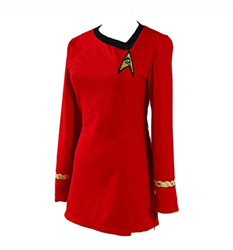 Star Trek - Vestido de uniforme TOS para mujer, color rojo, talla M