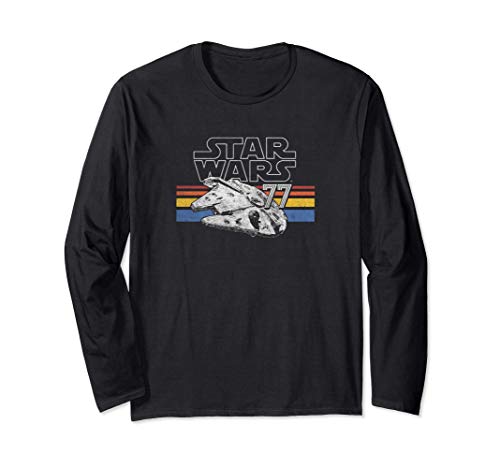 Star Wars Retro Falcon Stripes Manga Larga