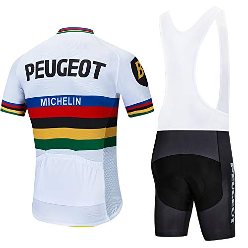 STEPANZU Maillot Ciclismo Verano Hombre MTB Ropa + Culote Pantalones Cortos Conjunto de Ropa Ciclismo para Bicicleta Montaña Ropa de Equipo Profesional