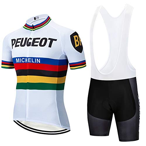 STEPANZU Maillot Ciclismo Verano Hombre MTB Ropa + Culote Pantalones Cortos Conjunto de Ropa Ciclismo para Bicicleta Montaña Ropa de Equipo Profesional