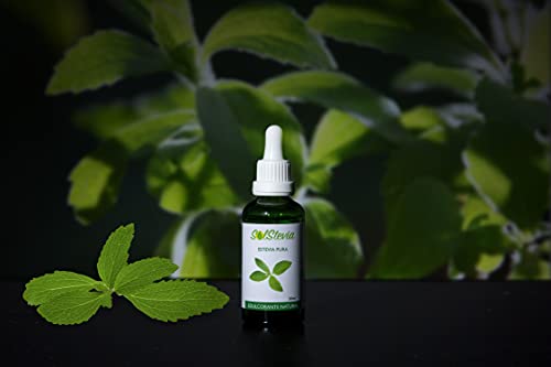 Stevia líquida pura al 98% 50 ml Nueva receta, Amargor extraído de forma natural de la planta estevia Vegano y no OGM Edulcorante natural, sustituto del azúcar Sin calorías