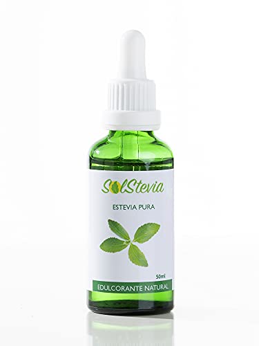Stevia líquida pura al 98% 50 ml Nueva receta, Amargor extraído de forma natural de la planta estevia Vegano y no OGM Edulcorante natural, sustituto del azúcar Sin calorías