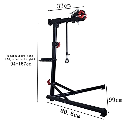 Stonebroo Soporte de Reparación de Bicicletas, Mantenimiento Resistente y Robusto con 2 Patas, Asas de Liberación Rápida, Caballetes para Bicicletas con Abrazadera de Ajuste de 360°, Negro HXL21B