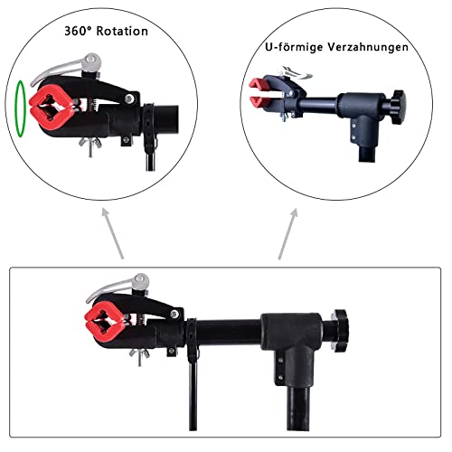 Stonebroo Soporte de Reparación de Bicicletas, Mantenimiento Resistente y Robusto con 2 Patas, Asas de Liberación Rápida, Caballetes para Bicicletas con Abrazadera de Ajuste de 360°, Negro HXL21B