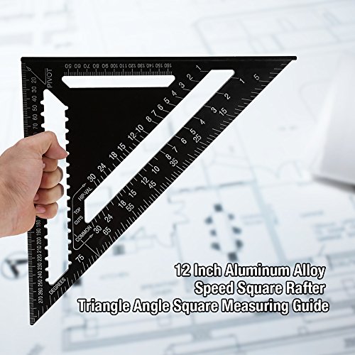 stronerliou Dreieck-Lineal Des Zimmermanns 12 Pulgadas aleación de Aluminio Forma de triángulo Regla Cuadrada Ingeniero de precisión Herramienta de medición de Carpintero