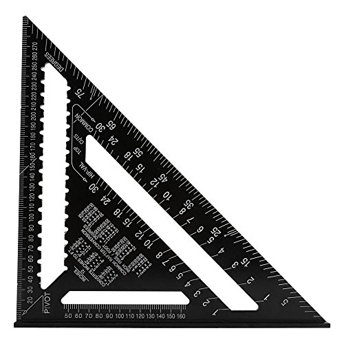 stronerliou Dreieck-Lineal Des Zimmermanns 12 Pulgadas aleación de Aluminio Forma de triángulo Regla Cuadrada Ingeniero de precisión Herramienta de medición de Carpintero