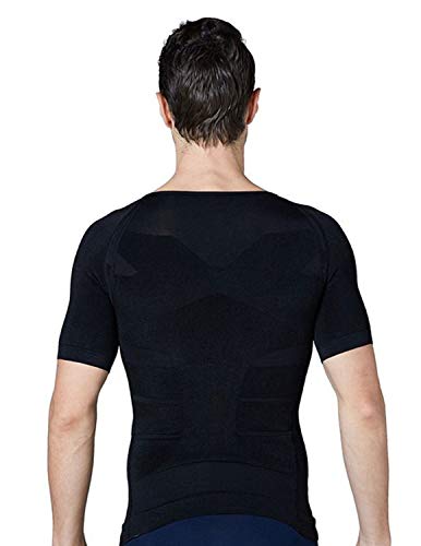 STTLZMC Faja Camiseta Hombre Deportiva Adelgazante Reductora Compresion Elástica de Ropa Interior,Negro,M