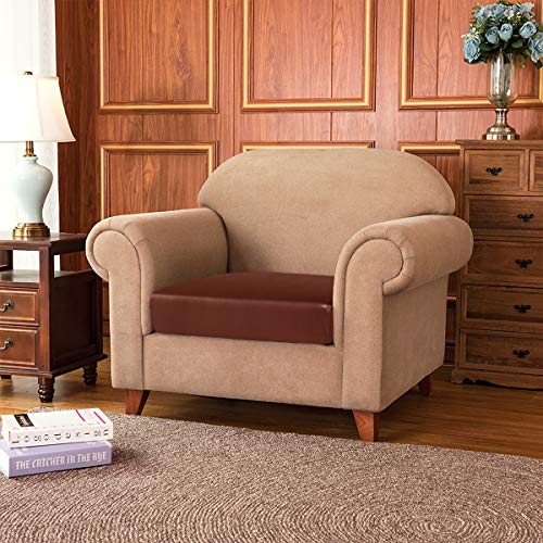 subrtex - Fundas de cojín para sofá o asiento, elásticas, de tela de poliéster, Cuero naranja., 1 Seater
