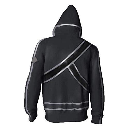 Sudadera con capucha de anime Sword Art Online, unisex, con impresión 3D, con cremallera, para festivales, cosplay o regalo