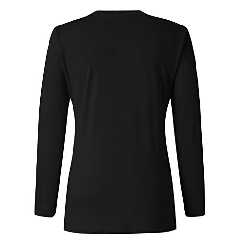 Sudadera de manga larga para mujer, con estampado, jersey de otoño, blusa, tops, parte superior de cuello redondo, informal, túnica casual, estampado de leopardo, forma de corazón, Negro , XXXL