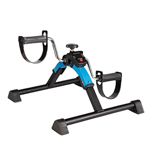 SuDeLLong Ejercitador de Pedal portátil Pedal Plegable Ejercitis Mini Ejercicio Bike Peddler Ped Peddler Desk Bike Brazo y Pierna Peddler Machine con LCD Monitor (Color : Azul, Size : 28x14.5x43CM)