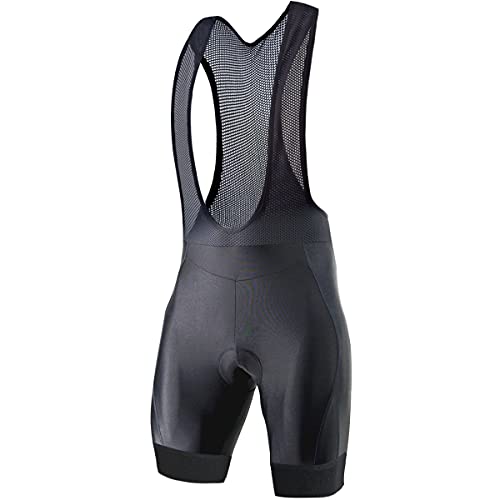 SUHINFE Culotte con Ttirantes Ciclismo para Hombre, Shorts de Bicicleta con Correas de Hombro Ligeras, Almohadilla de Esponja de Alta Elasticidad y cincha Antideslizante, Negro, XXL