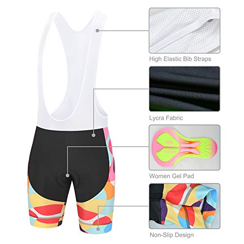 SUHINFE Maillot Ciclismo Mujer Verano, Ctraje Ciclismo y Culotte Ciclismo con 5D Gel Pad para Bicicleta de Carretera y MTB