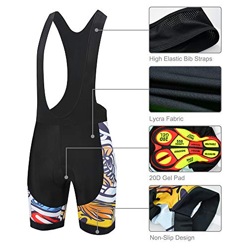 SUHINFE Traje Ciclismo Hombre para Verano, Ciclismo Maillot y Culotte Ciclismo Culote Bicicleta con 5D Gel Pad para Deportes al Aire Libre Ciclo Bicicleta, XS