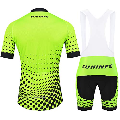 SUHINFE Traje Ciclismo Hombre para Verano, Ciclismo Maillot y Culotte Ciclismo Culote Bicicleta con 5D Gel Pad para Deportes al Aire Libre Ciclo Bicicleta, XL