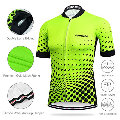 SUHINFE Traje Ciclismo Hombre para Verano, Ciclismo Maillot y Culotte Ciclismo Culote Bicicleta con 5D Gel Pad para Deportes al Aire Libre Ciclo Bicicleta, XL