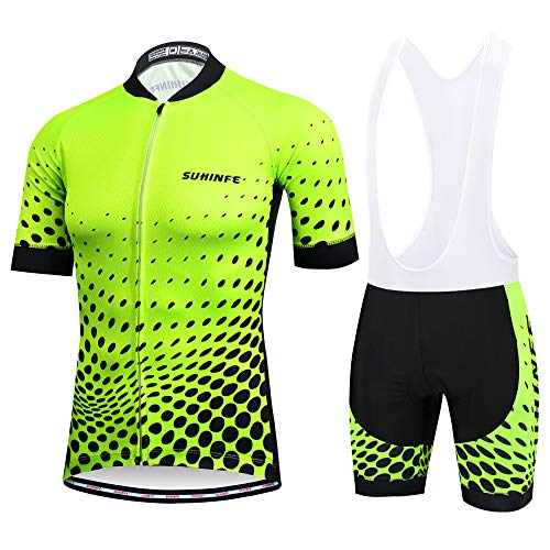 SUHINFE Traje Ciclismo Hombre para Verano, Ciclismo Maillot y Culotte Ciclismo Culote Bicicleta con 5D Gel Pad para Deportes al Aire Libre Ciclo Bicicleta, XL